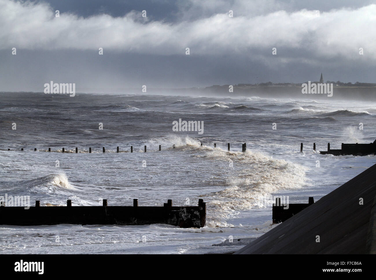 Mar agitado con viento fuerte. Foto de stock