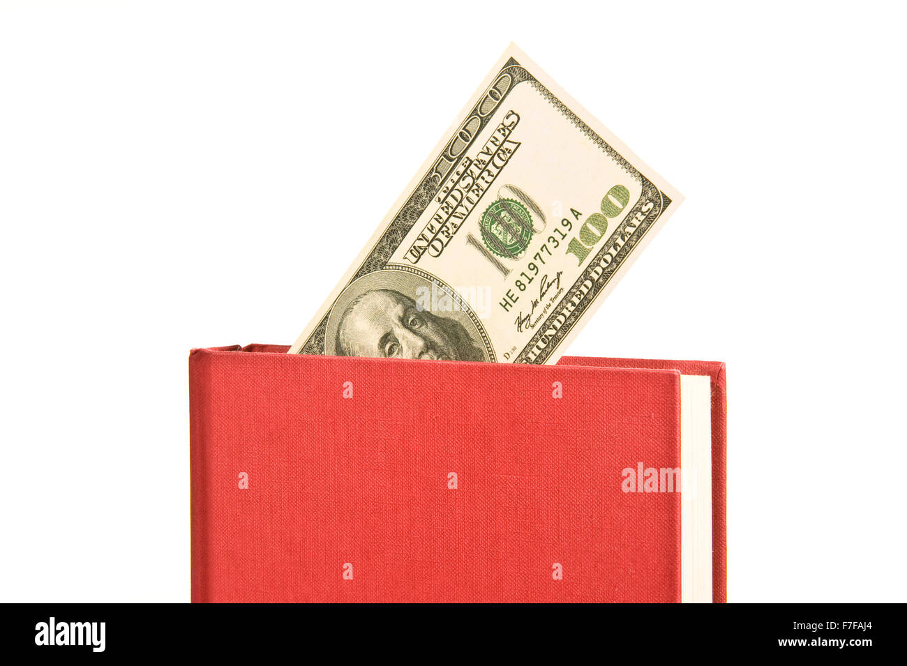 Libro Rojo Horizontal en ángulo con portada en blanco y dinero Fotografía  de stock - Alamy