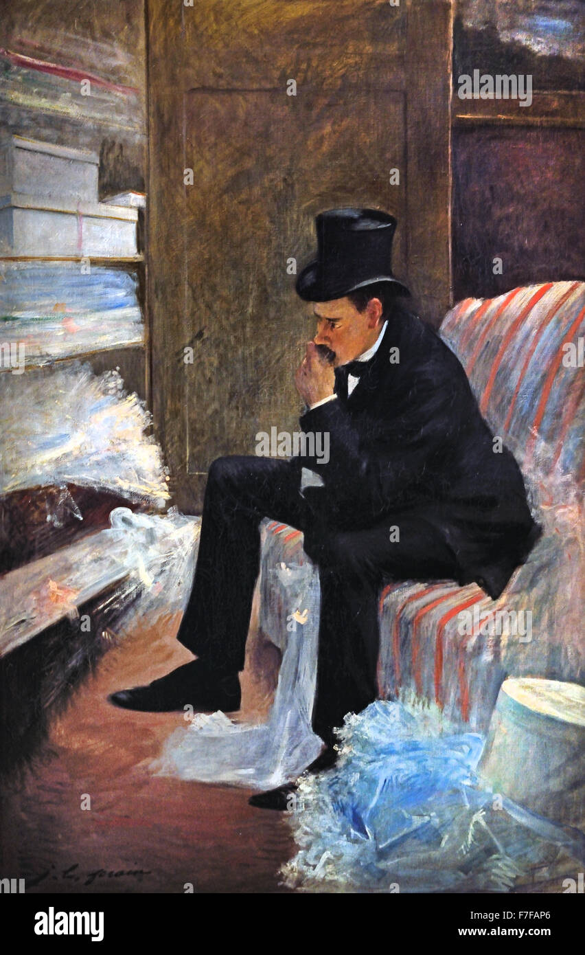 Le Veuf - el viudo de Jean Louis Forain Francia 1852-1931 Foto de stock