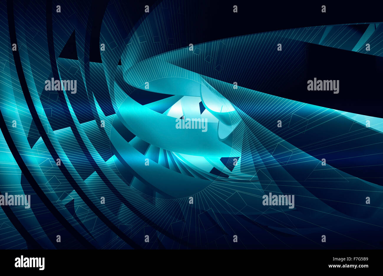 Resumen fondo digital con brillante azul oscuro 3d estructuras en espiral  Fotografía de stock - Alamy