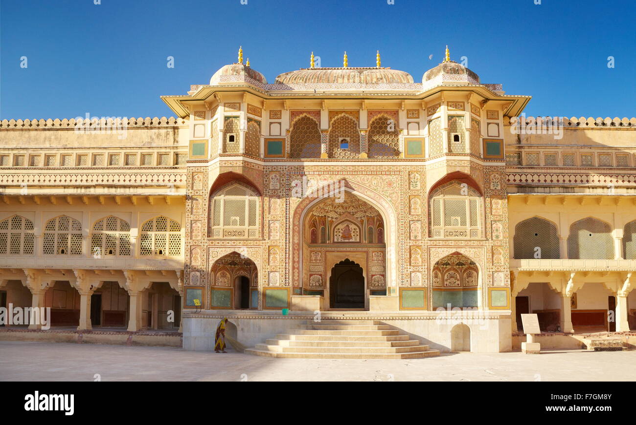 Ganesh Pol gateway, Fuerte Amber, Rajasthan, India Foto de stock