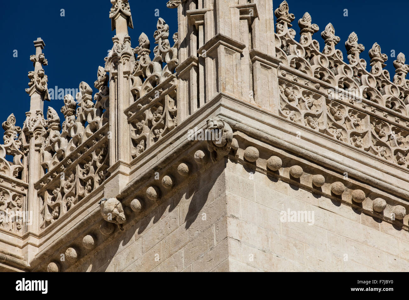 Dos gárgolas en la pared y el techo de la Catedral de Granada en España con  gran luz y azul brillante cielo mediterráneo Fotografía de stock - Alamy