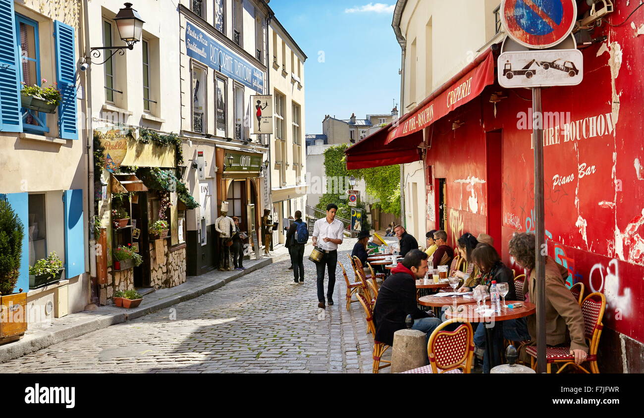 El barrio de Montmartre, Paris, Francia Foto de stock