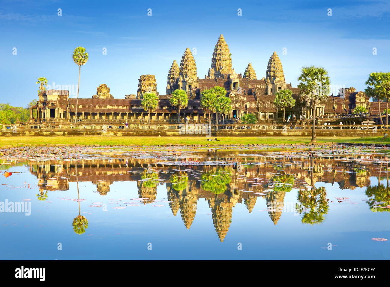 Angkor - ciudad monumental que quedaron después de la antigua capital del imperio Khmer, Camboya, el templo de Angkor Wat, Asia (UNESCO) Foto de stock