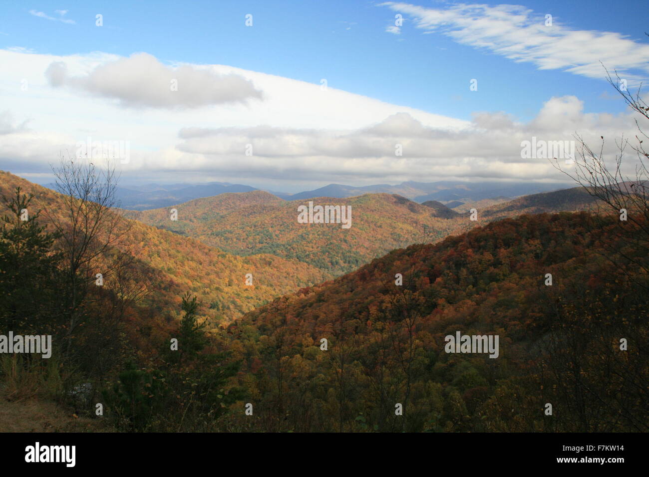 Vista desde Hogpen brecha en Russell Brasstown Scenic Desviación en Georgia Foto de stock