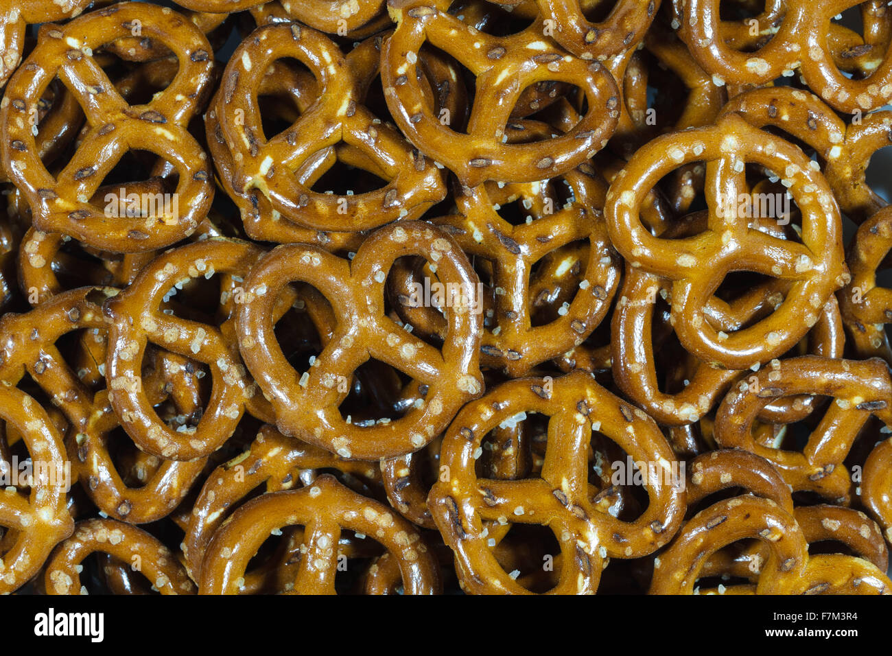 Cierre de mini pretzels Foto de stock