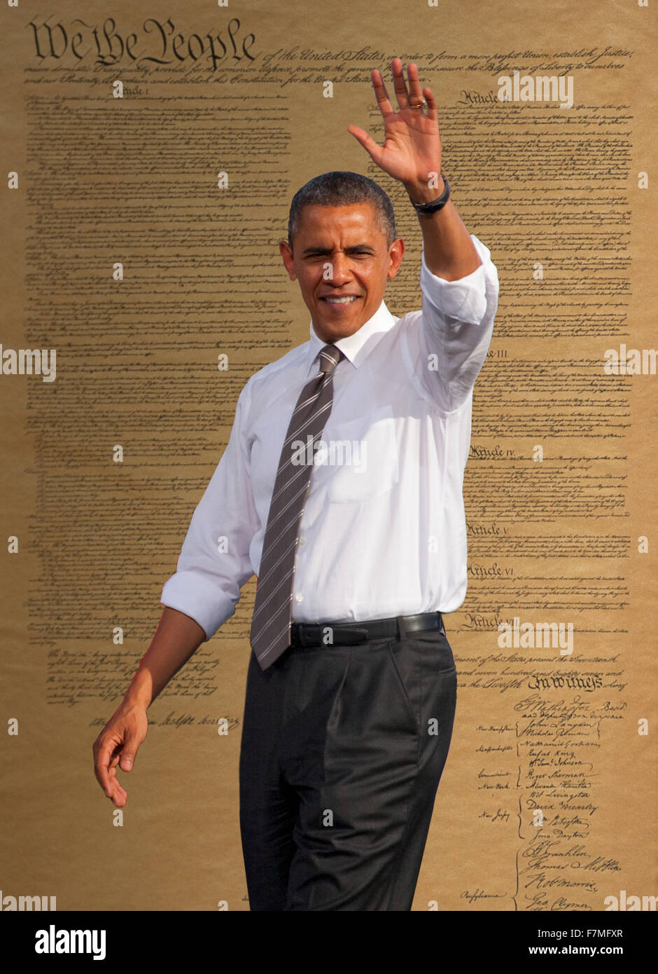 El presidente Barack Obama composite retrato tomado en noviembre de 2012, durante la campaña presidencial de 2012, Las Vegas, Nevada Foto de stock