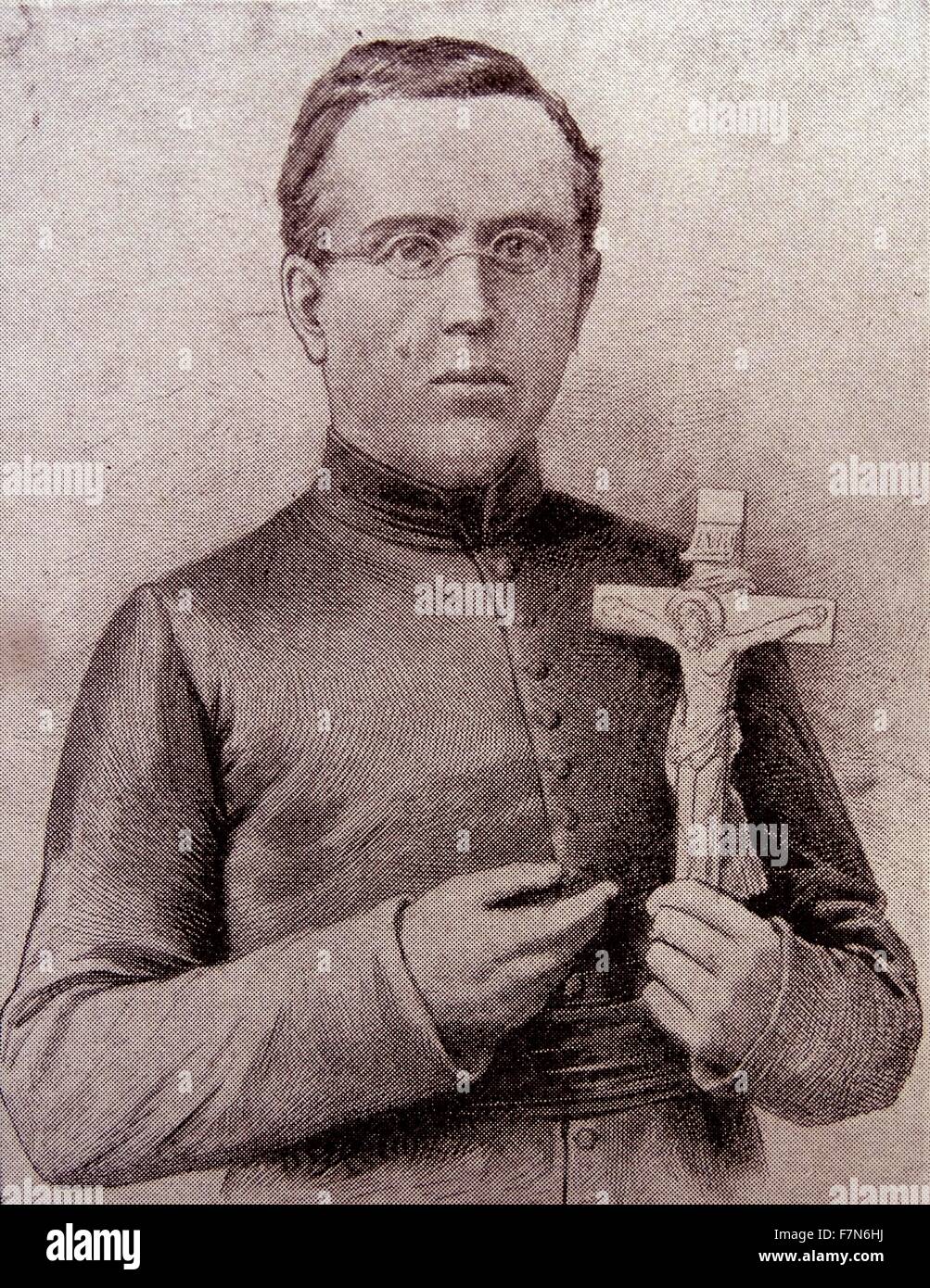 El Padre Damián de Molokai, Bélgica (1840-1889), quien falleció el ahorro a los leprosos. Foto de stock