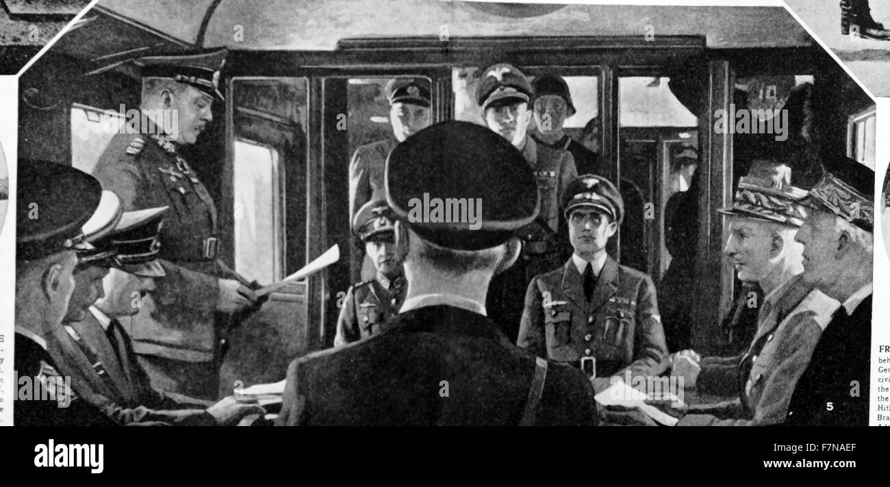 Segunda Guerra Mundial: Generaloberst Keitel, reza el preámbulo para las  condiciones del Acuerdo de Armisticio entre Alemania y Francia, el 22 de  junio de 1940. Hitler decidió firmar el armisticio en el