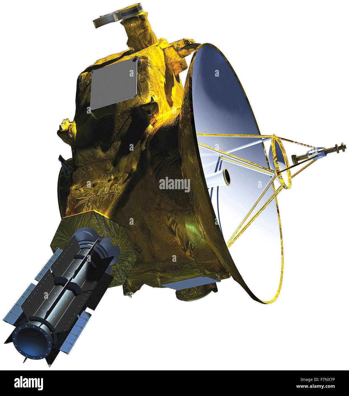 Nuevos Horizontes, sonda espacial interplanetario, lanzado como parte del programa Nuevas Fronteras de la NASA, para estudiar, sus lunas de Plutón y el Cinturón de Kuiper 2015 Foto de stock