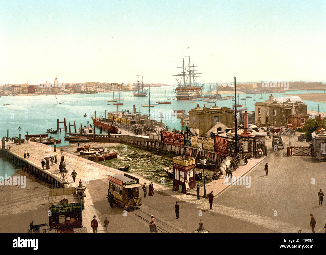 Puerto de Portsmouth, Inglaterra, 1885 Fotografía de stock - Alamy
