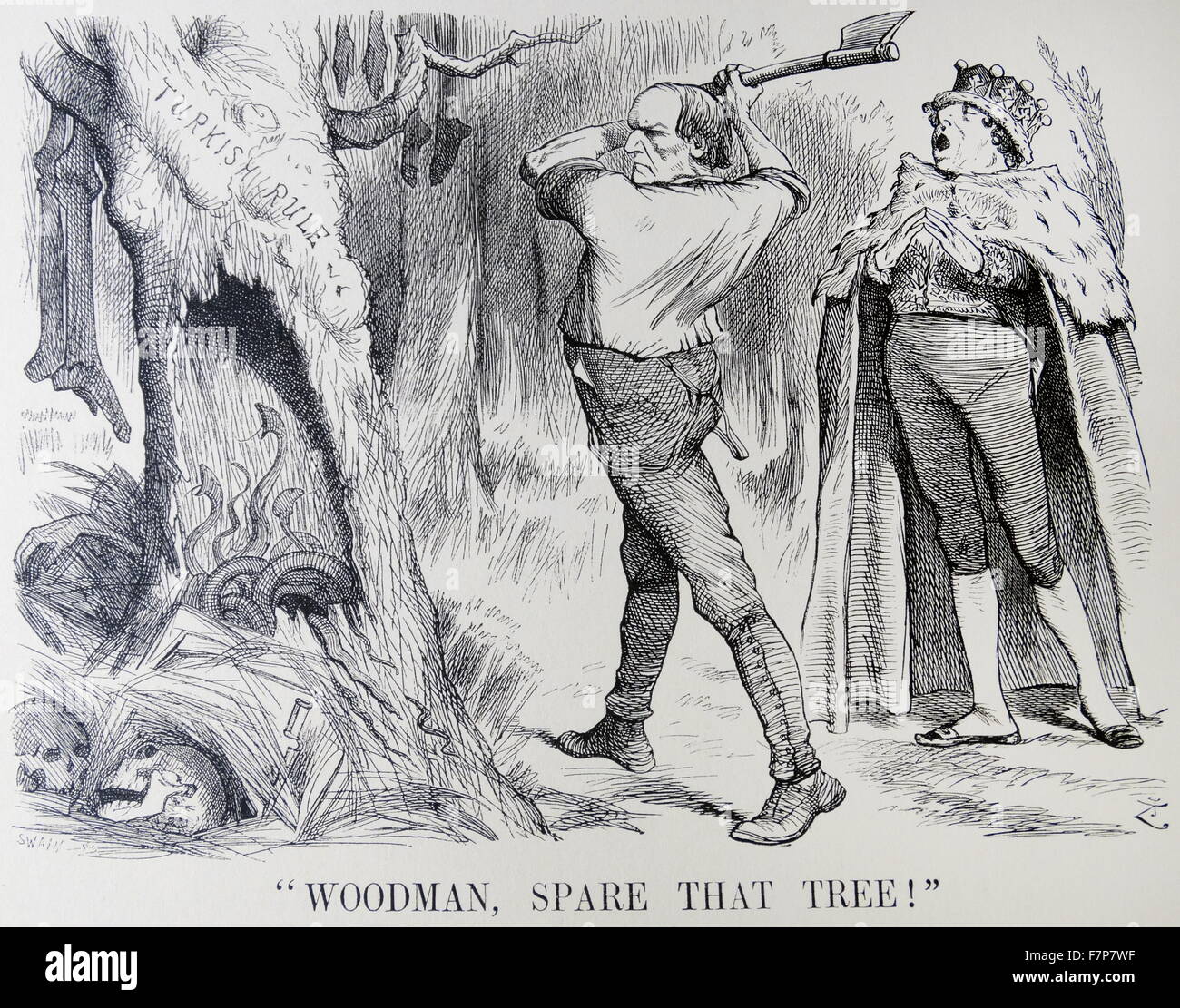 WOODMAN, repuesto de ese árbol'Disraelíes es (Lord Beaconsfield) asesoramiento a Gladstone no molestar al nido de víboras y dejar la cuestión turca solos. Foto de stock
