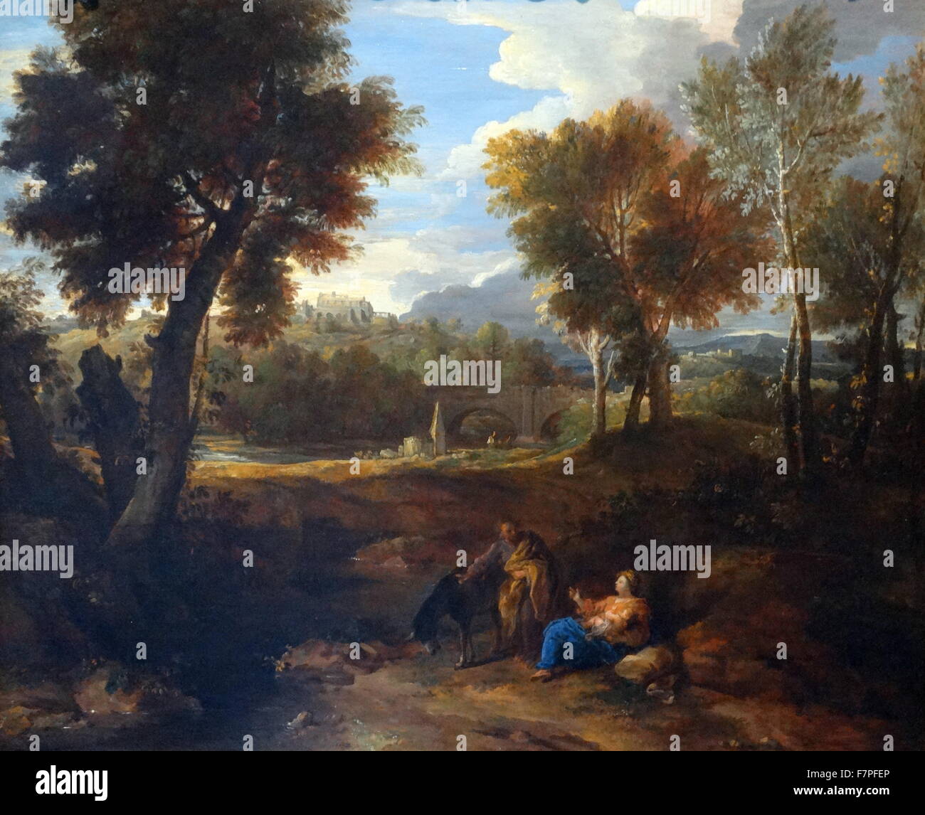 Paisaje con el descanso en la Huida a Egipto. mediados del siglo XVII