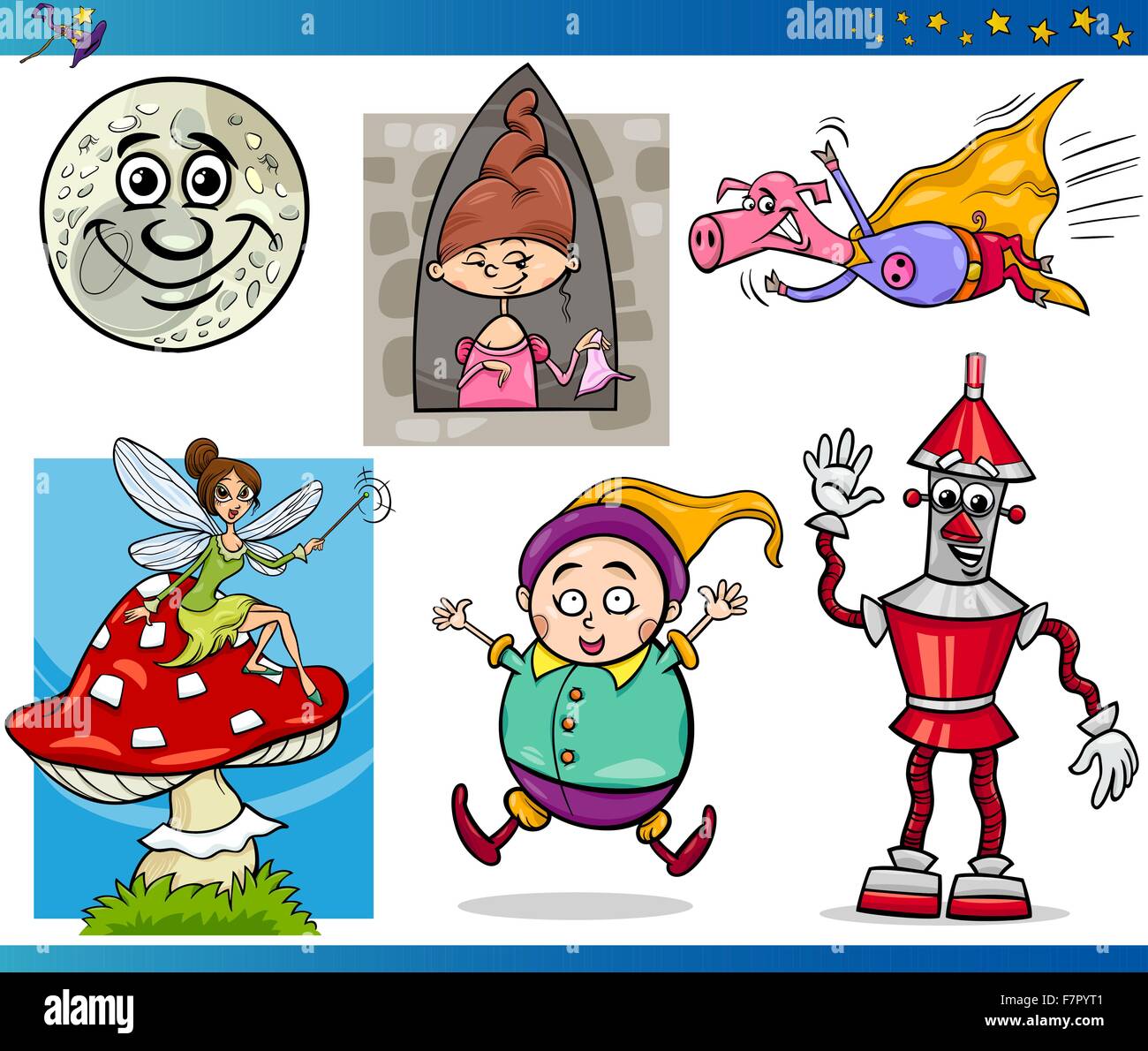 Conjunto de caracteres de fantasía de dibujos animados Imagen Vector de  stock - Alamy