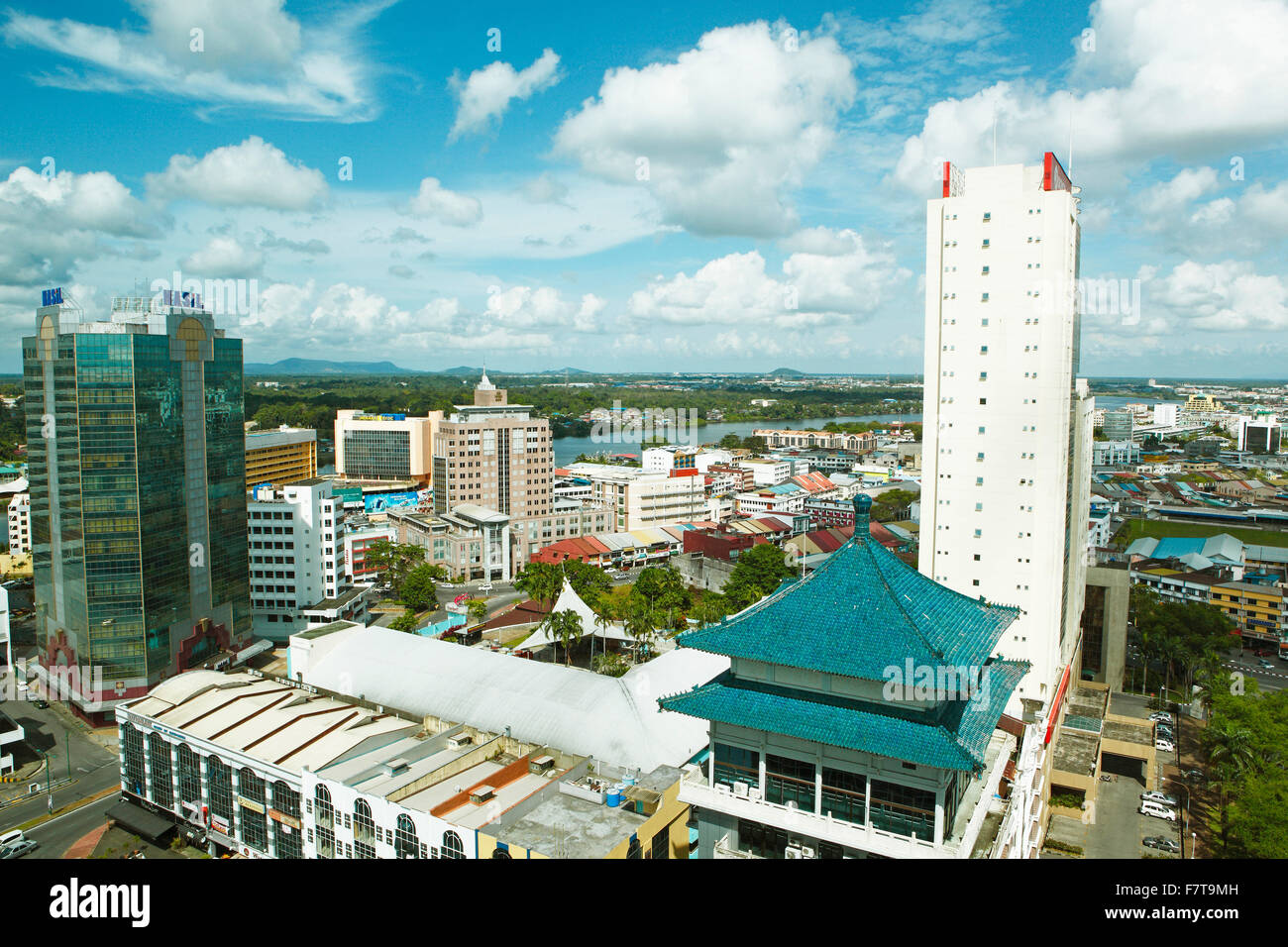 Paisaje urbano, Kuching, Sarawak, Borneo, Malasia Foto de stock