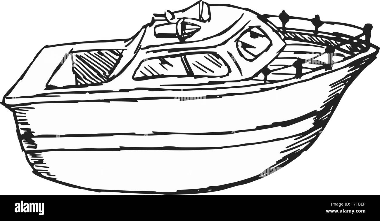 Barco de motor Ilustración del Vector