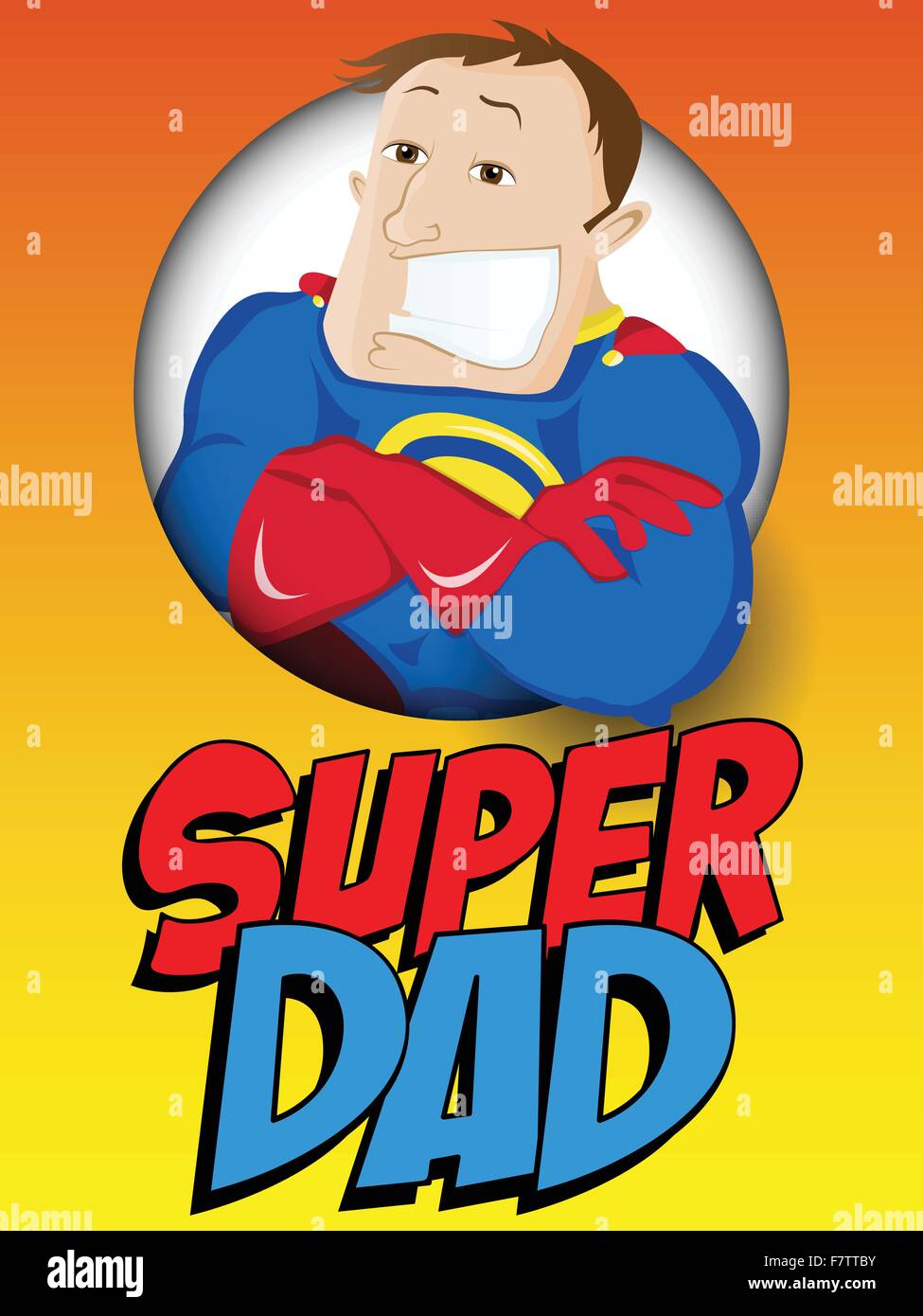 Super héroe hombre papá. Feliz Día del Padre Imagen Vector de stock - Alamy
