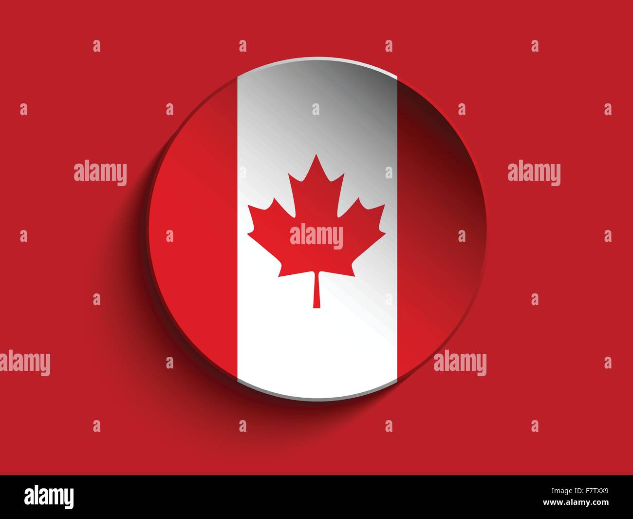 Círculo de papel indicador botón Sombra de Canadá Imagen Vector de