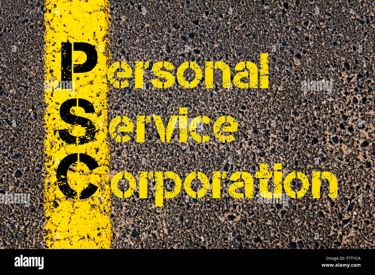 Concepto de imagen empresarial contable siglas PSC Service Corporation personales escritas sobre Concepto de imagen empresarial contable siglas PSC Service Corporation personales escritas sobre
