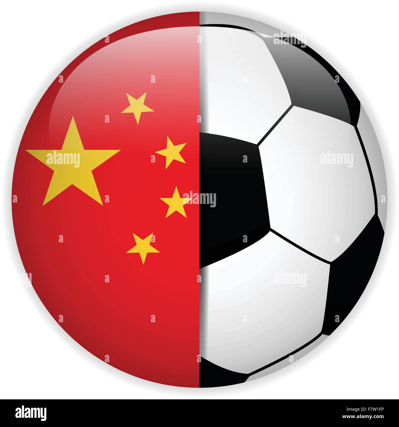 China bandera con una pelota de fútbol Antecedentes Imagen Vector de stock  - Alamy