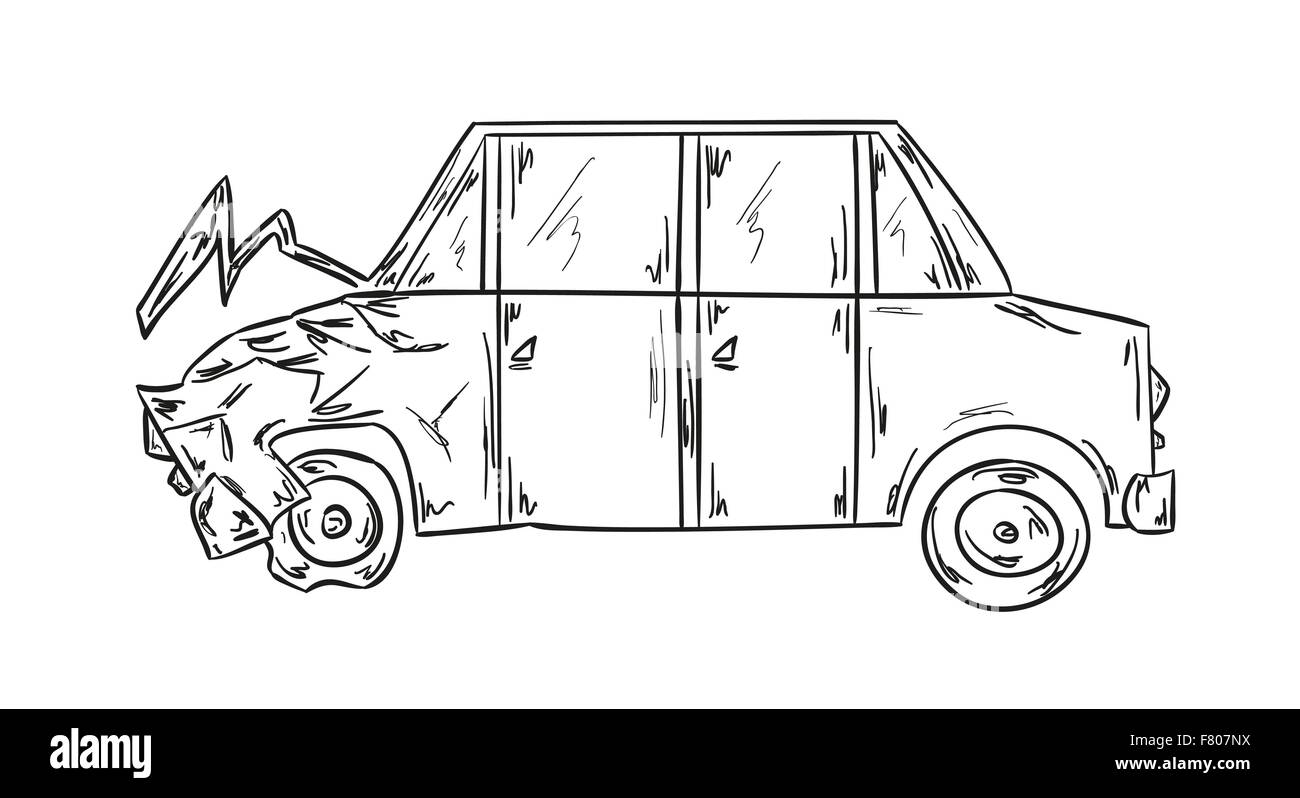 accidente de coche Ilustración del Vector
