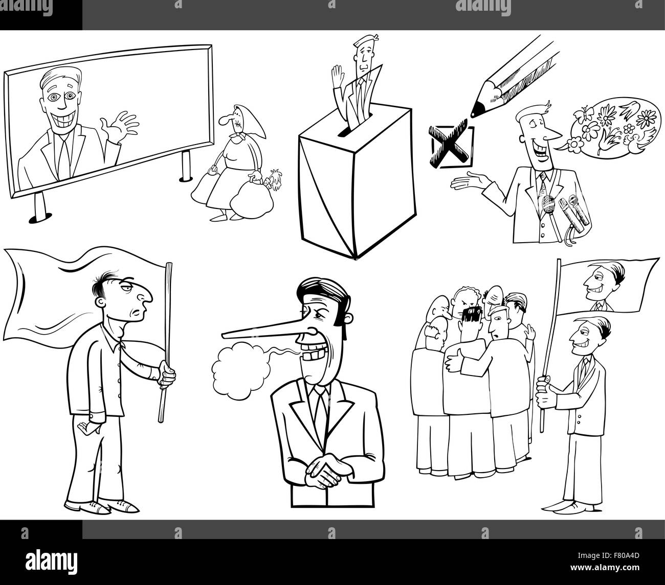 Cartelera política de dibujos animados Imágenes de stock en blanco y negro  - Alamy