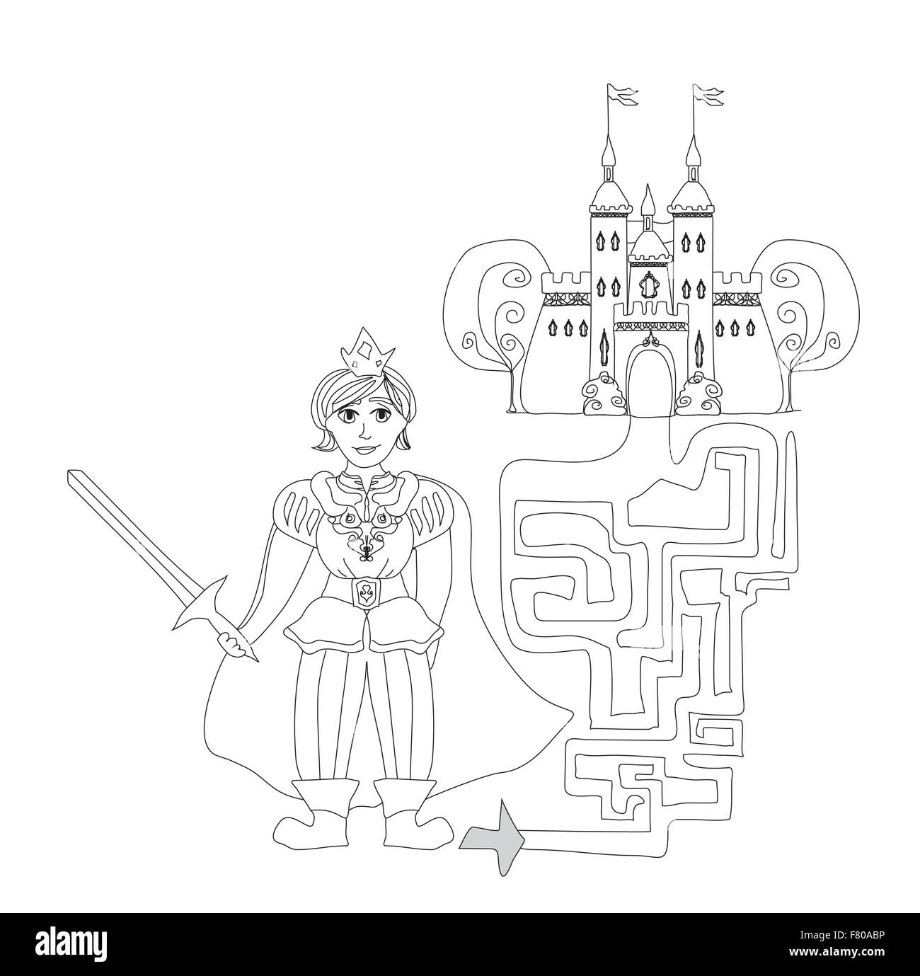 Prince charming tale Imágenes de stock en blanco y negro - Alamy