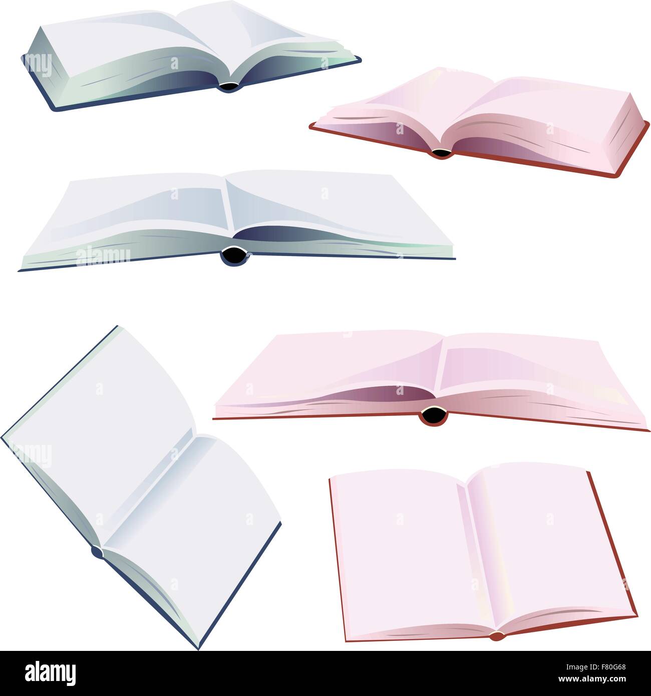 Día mundial del libro. libros abiertos aislados. doodle detallado