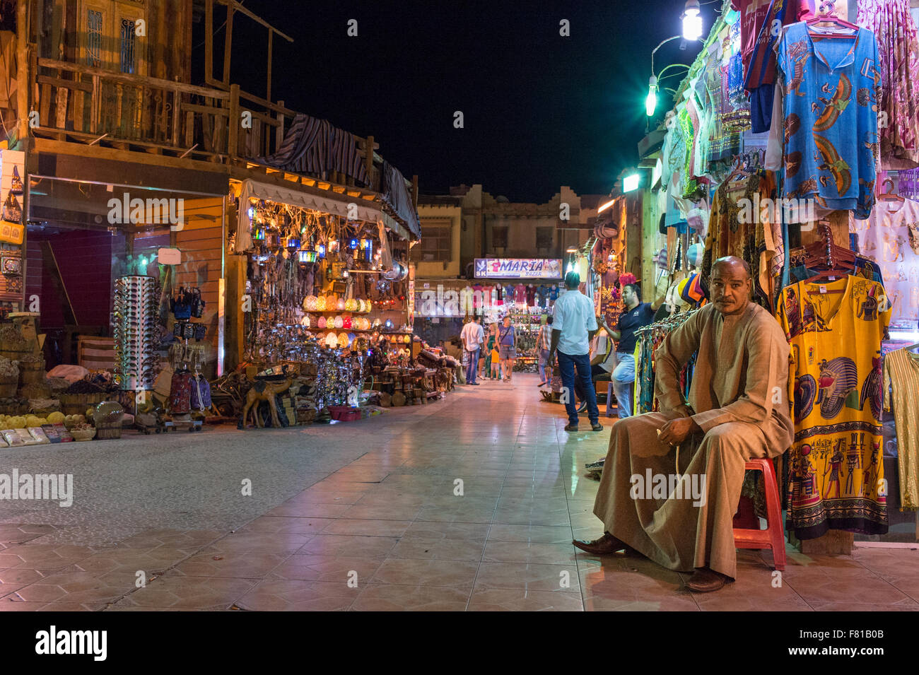 Viejas tiendas, en Sharm El-Sheikh, Egipto Foto de stock