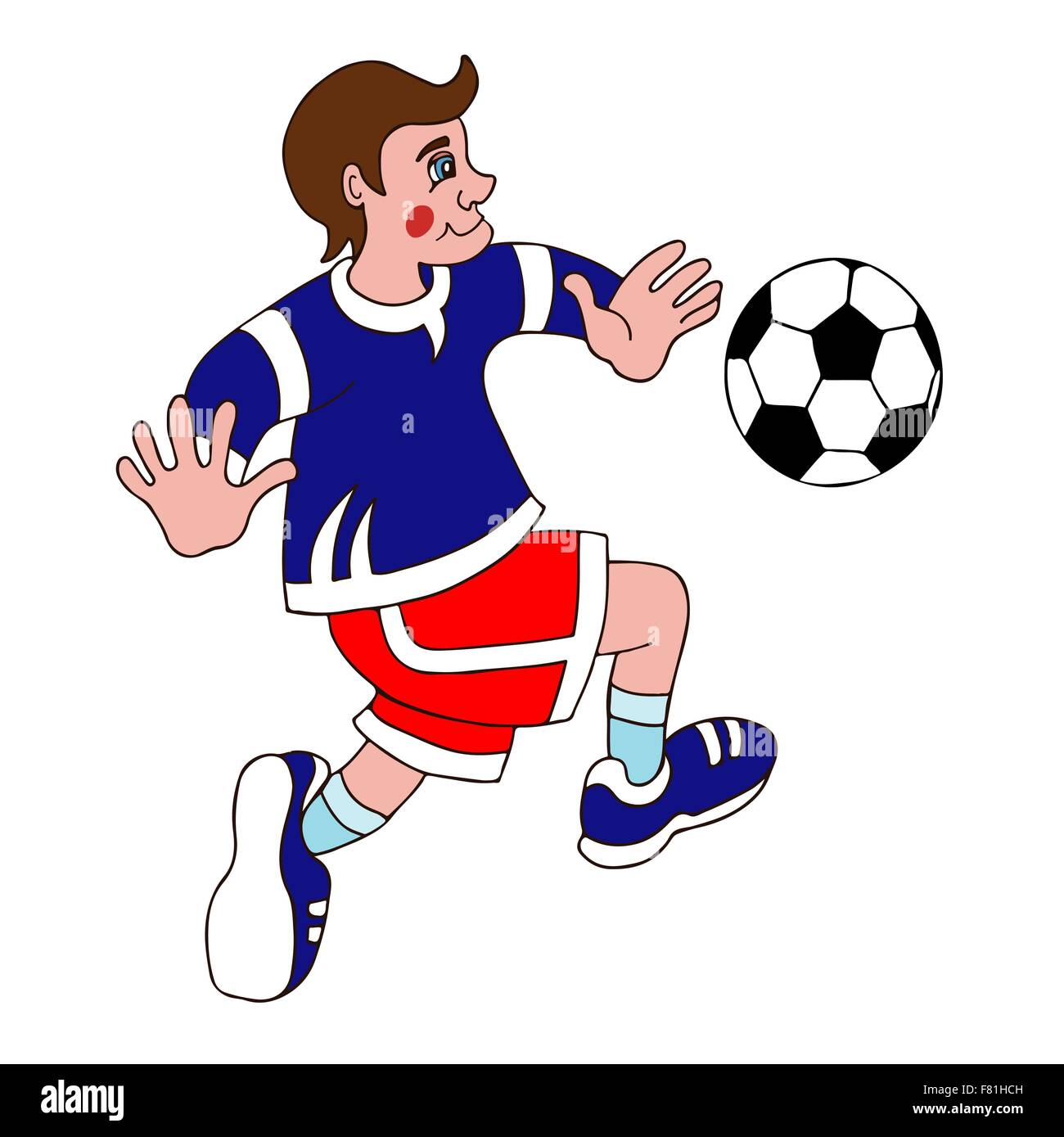 Illustrtaion De Un Niño De Patear La Pelota De Fútbol En Un Fondo Blanco  Ilustraciones svg, vectoriales, clip art vectorizado libre de derechos.  Image 19389608