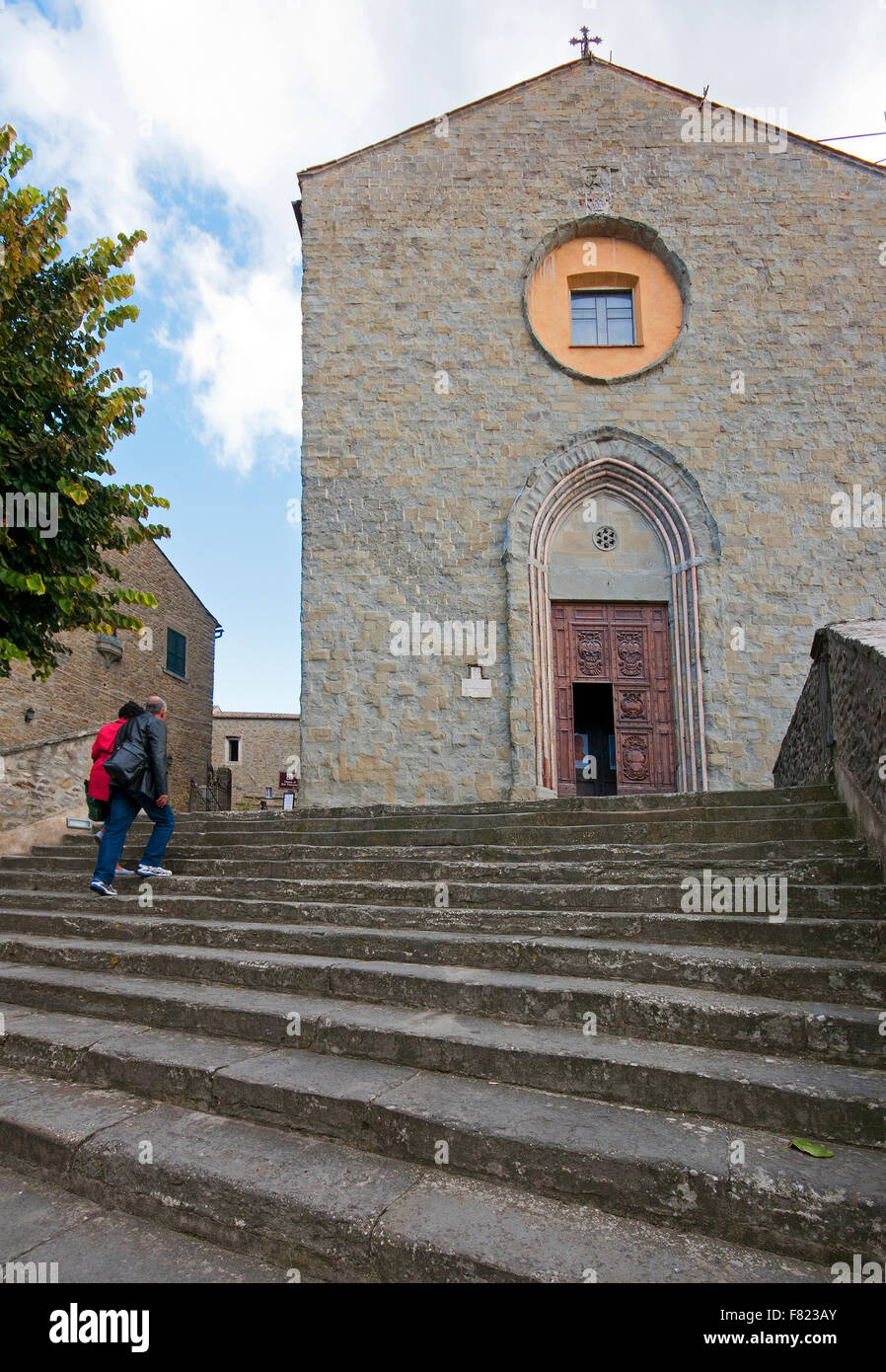 Iglesia de San Francesco, Cortona, Toscana, Italia Foto de stock