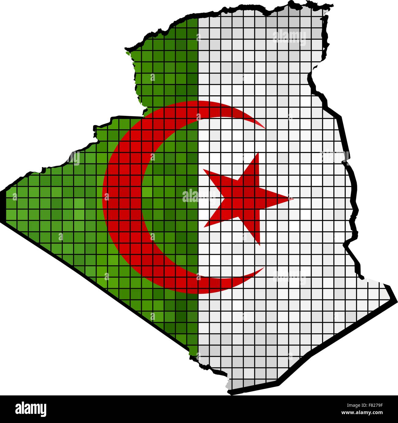 Argelia mapa con pabellón dentro Ilustración del Vector