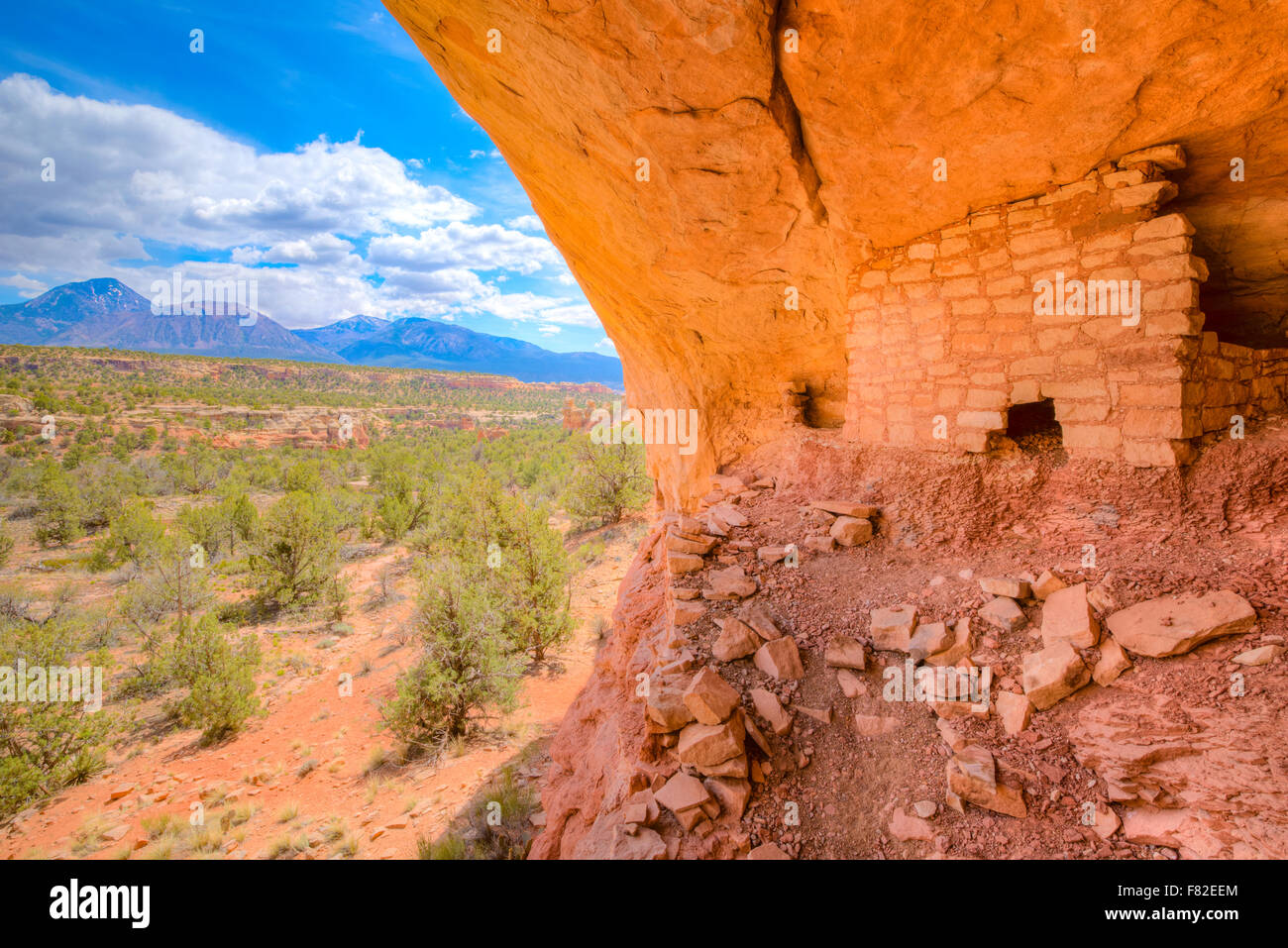 Ruina Puebloan ancestrales, cañones de los ancients Monumnet Nacional, Colorado Foto de stock