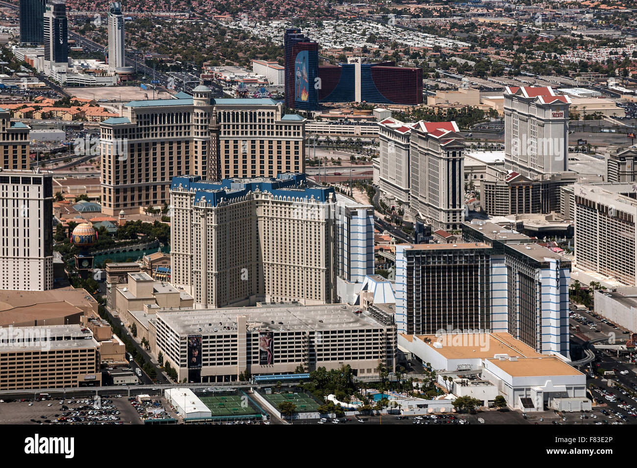 Vista desde el avión, hoteles en Las Vegas Boulevard South, Las Vegas  Strip, el Strip, el Bellagio, Caesars Palace, Paris Las Vegas Fotografía de  stock - Alamy