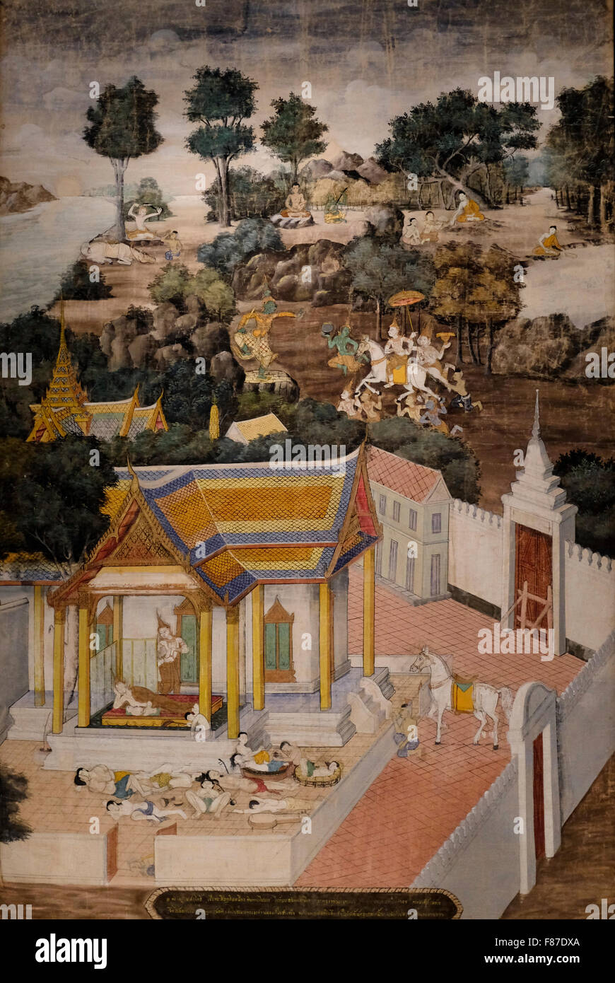 La vida del Buda - Tailandia - circa 1800 Foto de stock