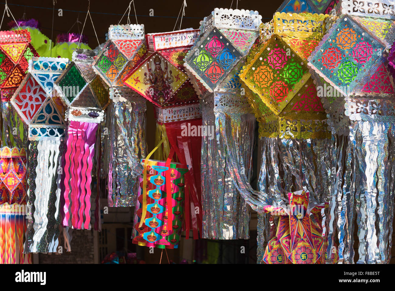 Diwali linternas India Goa Panjim Foto de stock