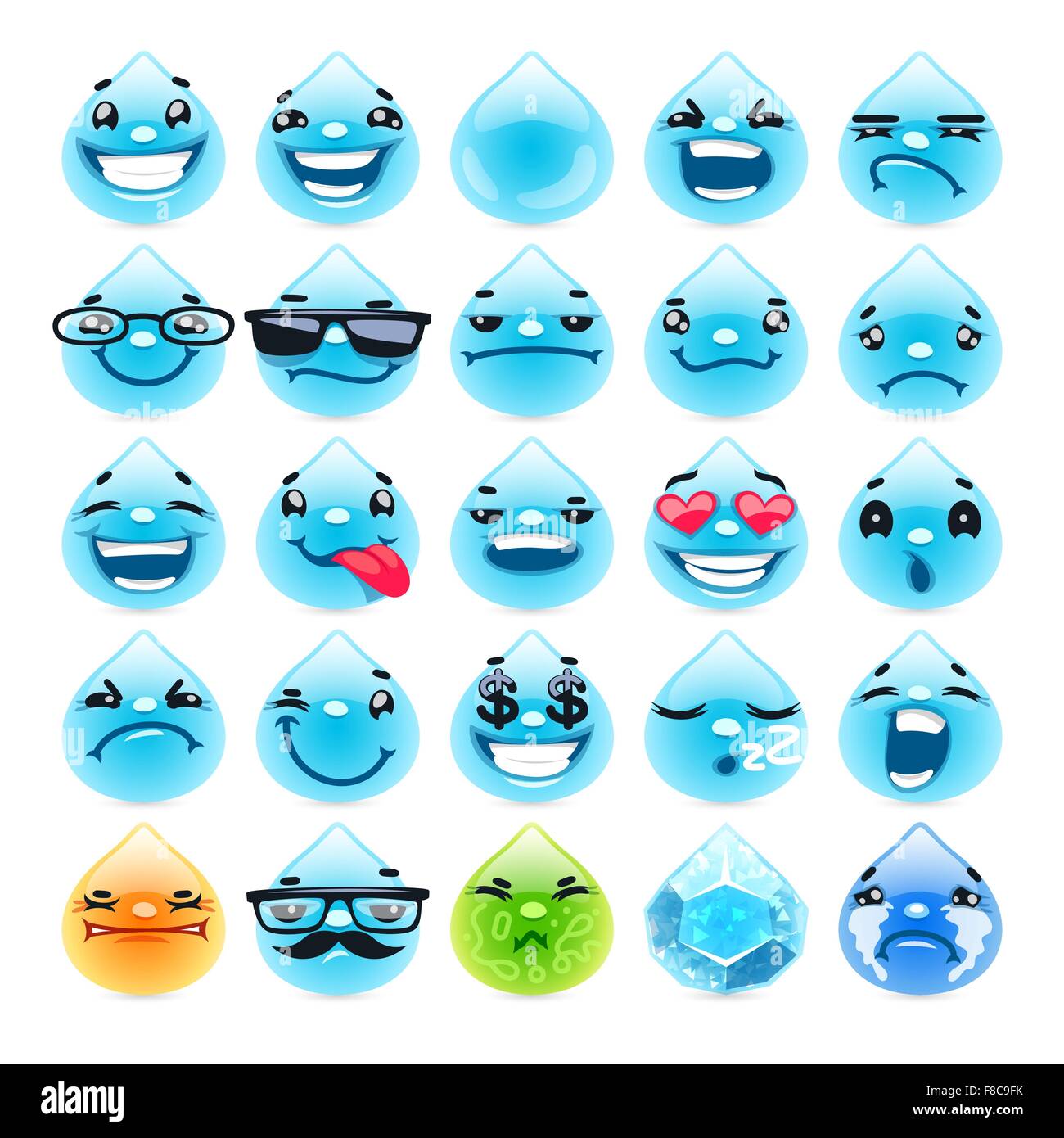 Gotas De Agua Dibujos Animados Emoticonos Imagen Vector De Stock Alamy