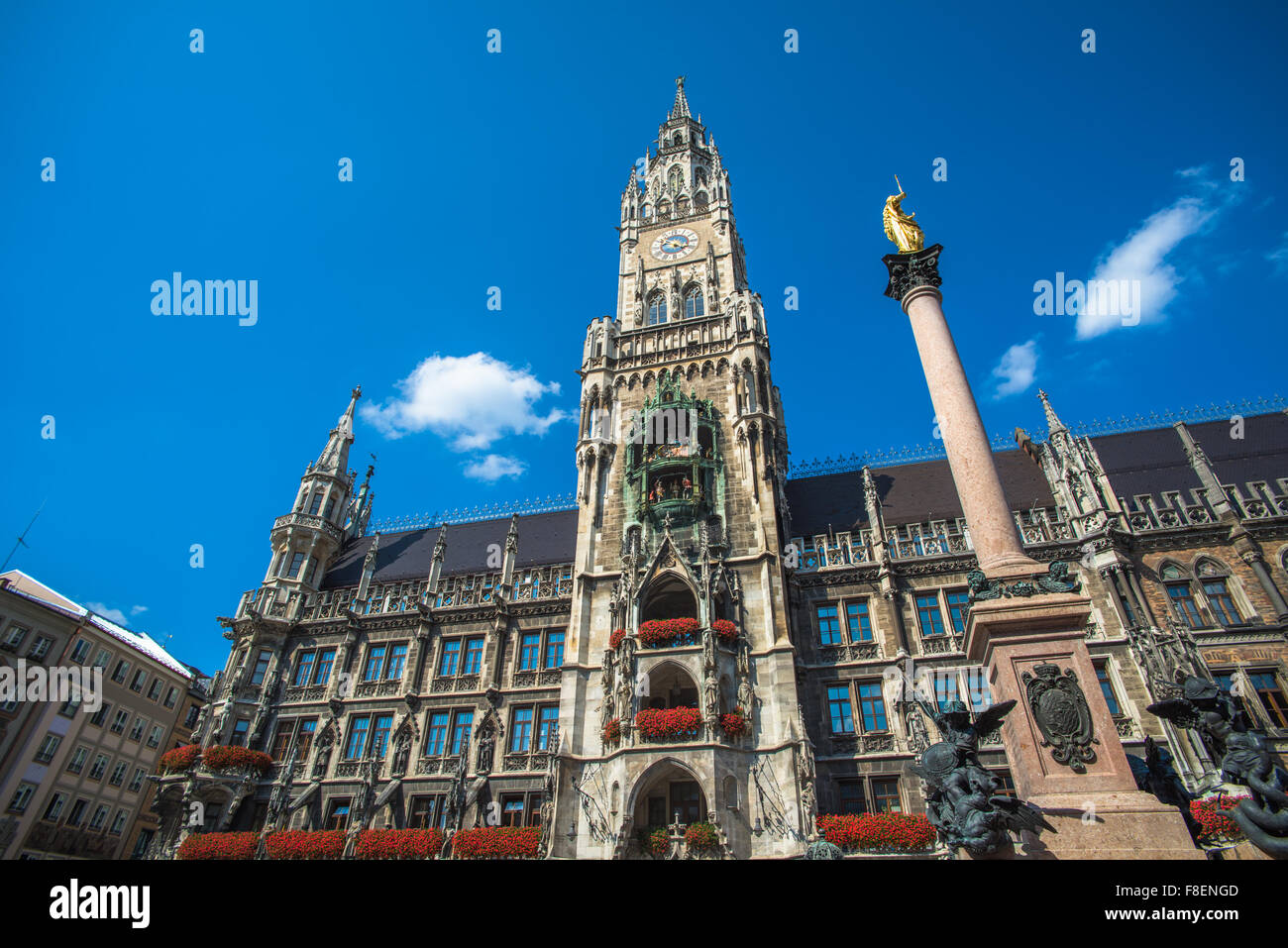 Ayuntamiento de Munich a Marienplatz, Baviera, Alemania Foto de stock