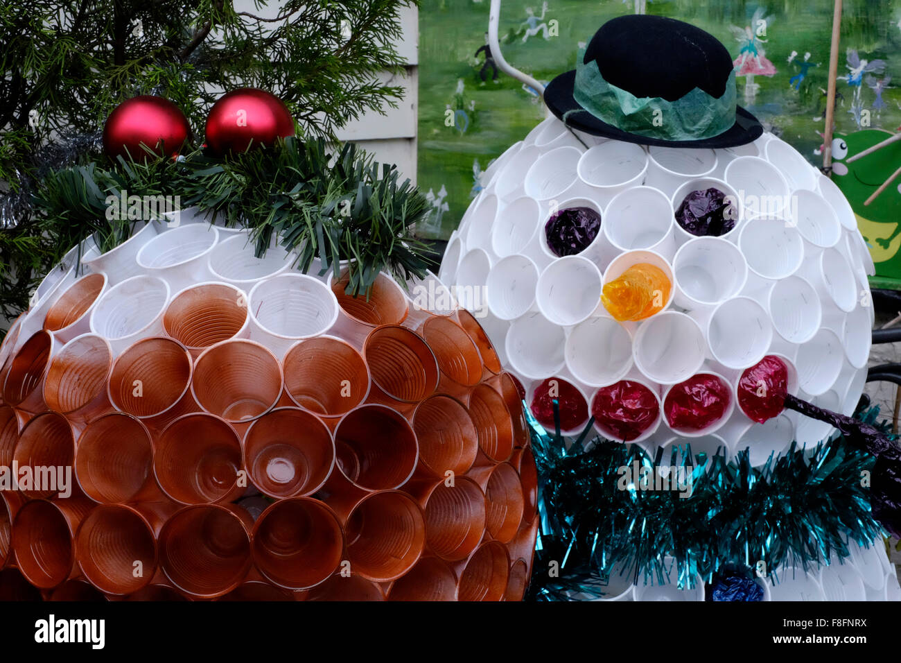 Navidad Budin De Jardin Y El Muneco De Nieve Adornos De Vasos De