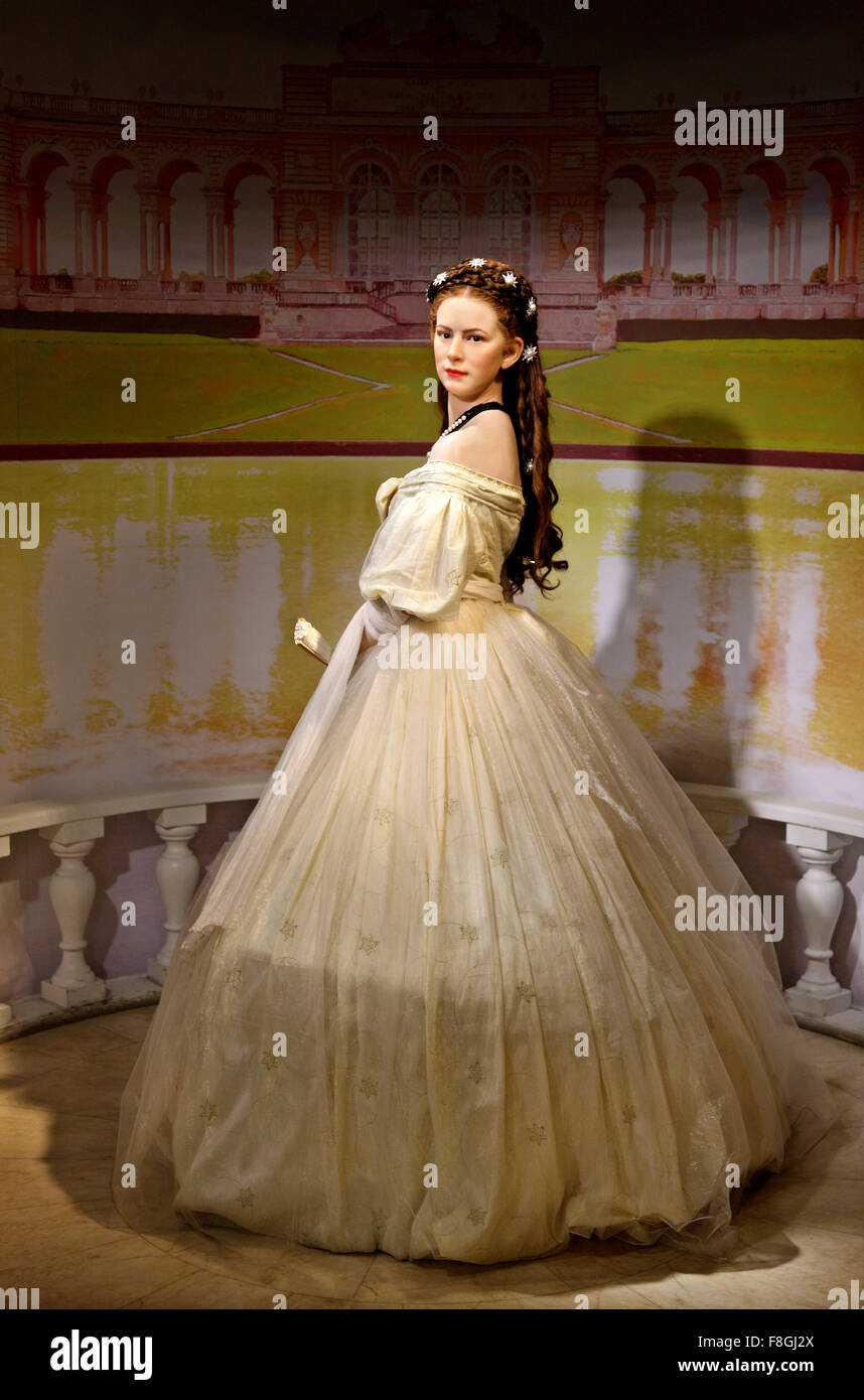 (La Princesa Sisi Emperatriz Elizabeth) en el museo de cera Madame Tussauds Museum, el parque Prater de Viena Foto de stock