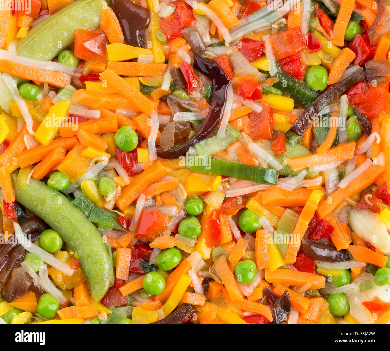 Cerca del corte mezcla de verduras. Foto de stock