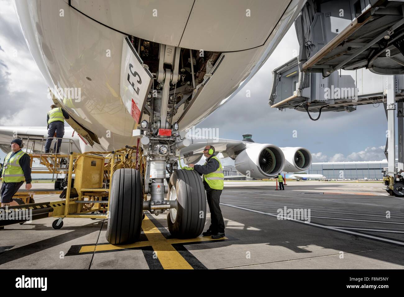 Ingeniero jefe de control de aviones A380 Foto de stock
