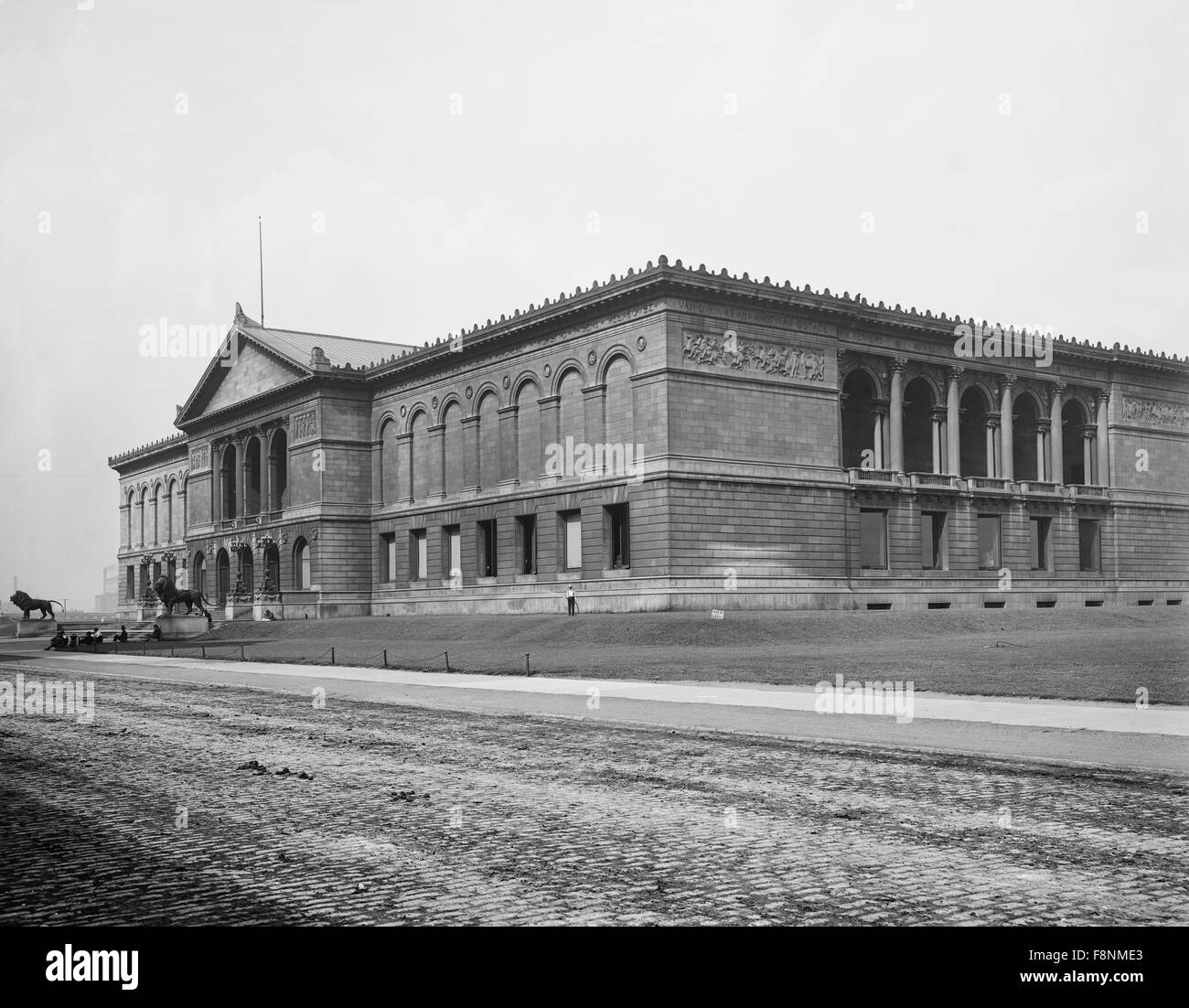 Art Institute of Chicago, Michigan Avenue, Chicago, Illinois, EE.UU., Detroit Publishing Company, 1900 Foto de stock