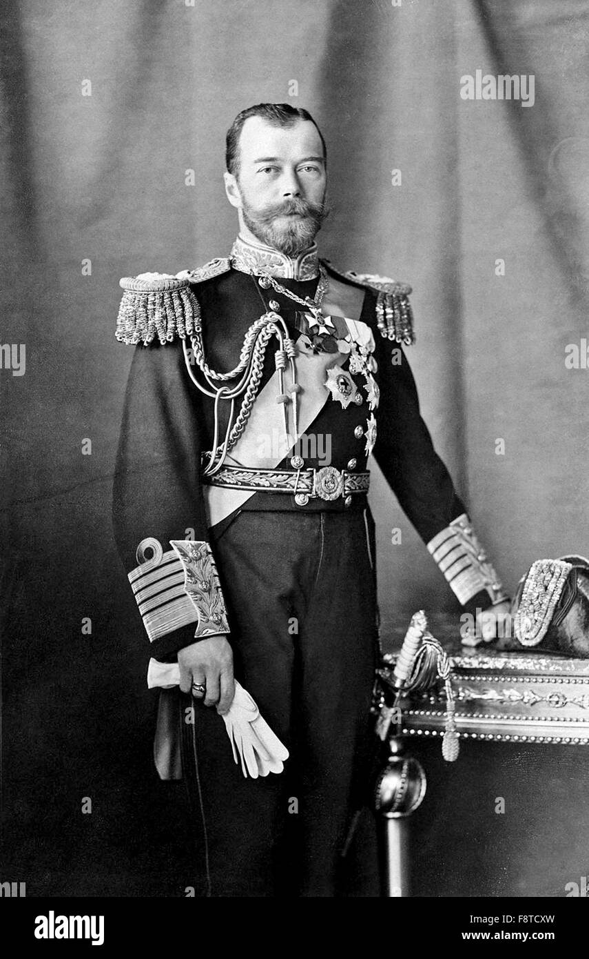 Tsar Nicholas II, Emperador de Rusia. Foto de stock