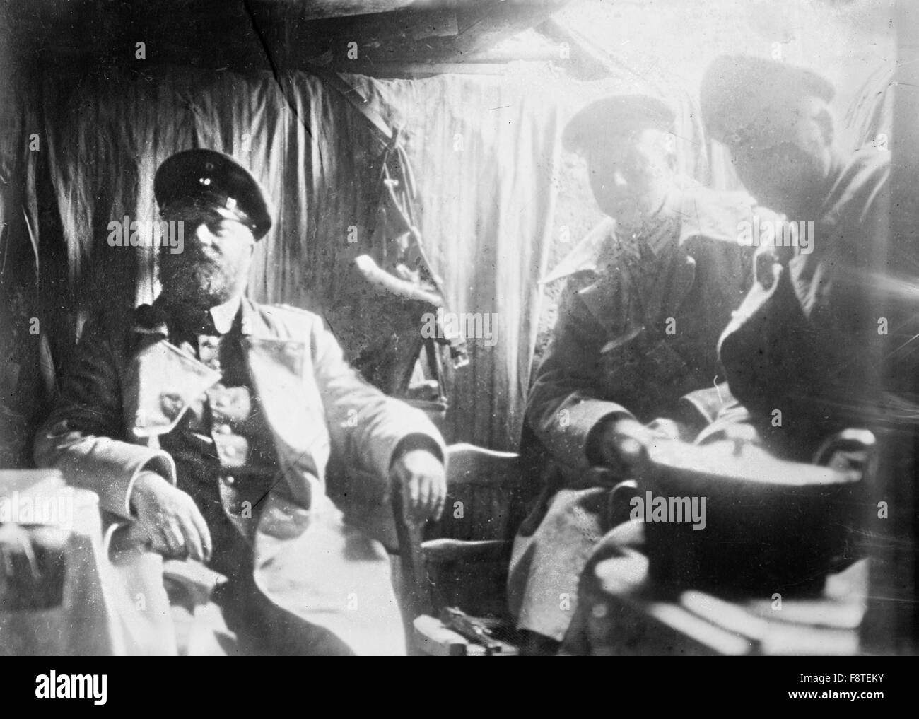 Jefe de Artillería alemana antes de Verdun, Francia, la Primera Guerra Mundial Foto de stock
