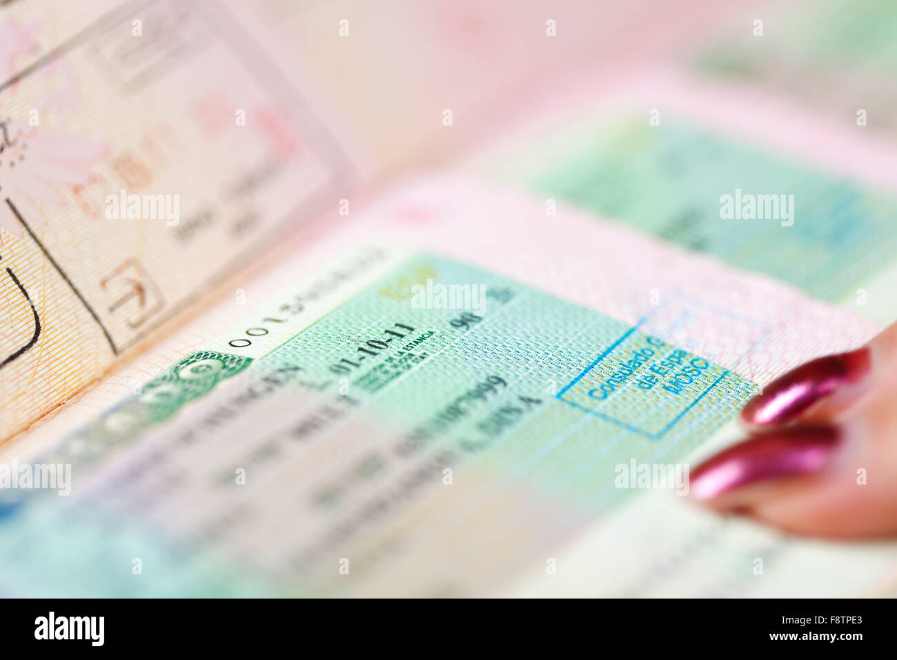 Página De Pasaporte Con Visado Schengen Fotografía De Stock Alamy 5126