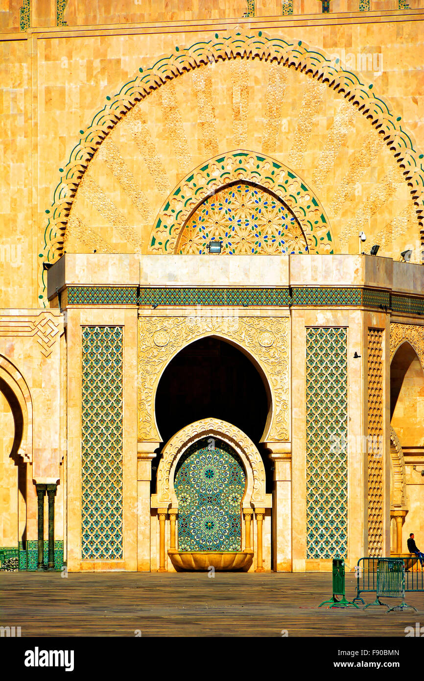 Casablanca Marruecos Mezquita Hassan II fuente detalle Foto de stock