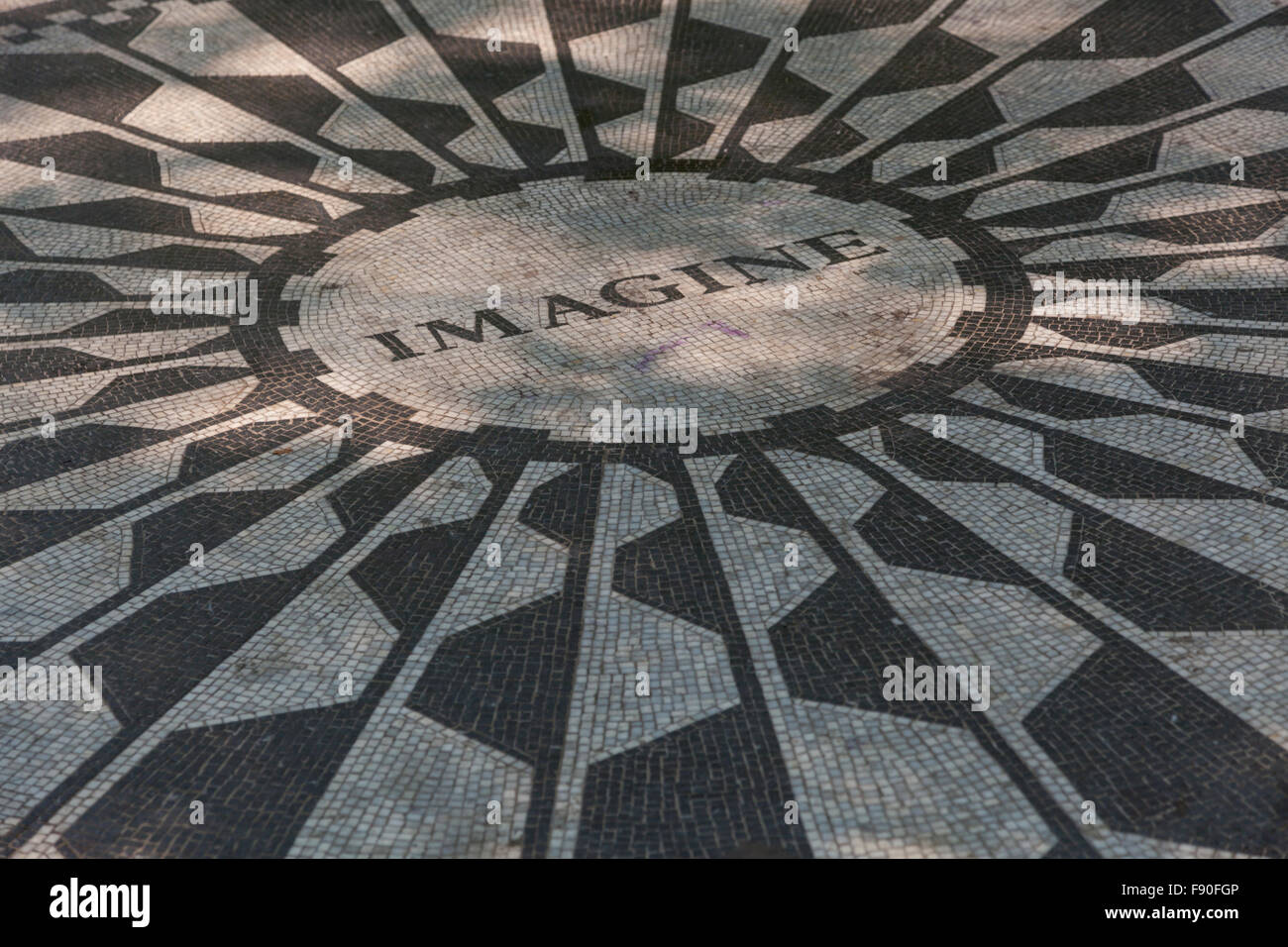 John Lennon Imagine memorial, en Central Park, Nueva York, EE.UU. Foto de stock