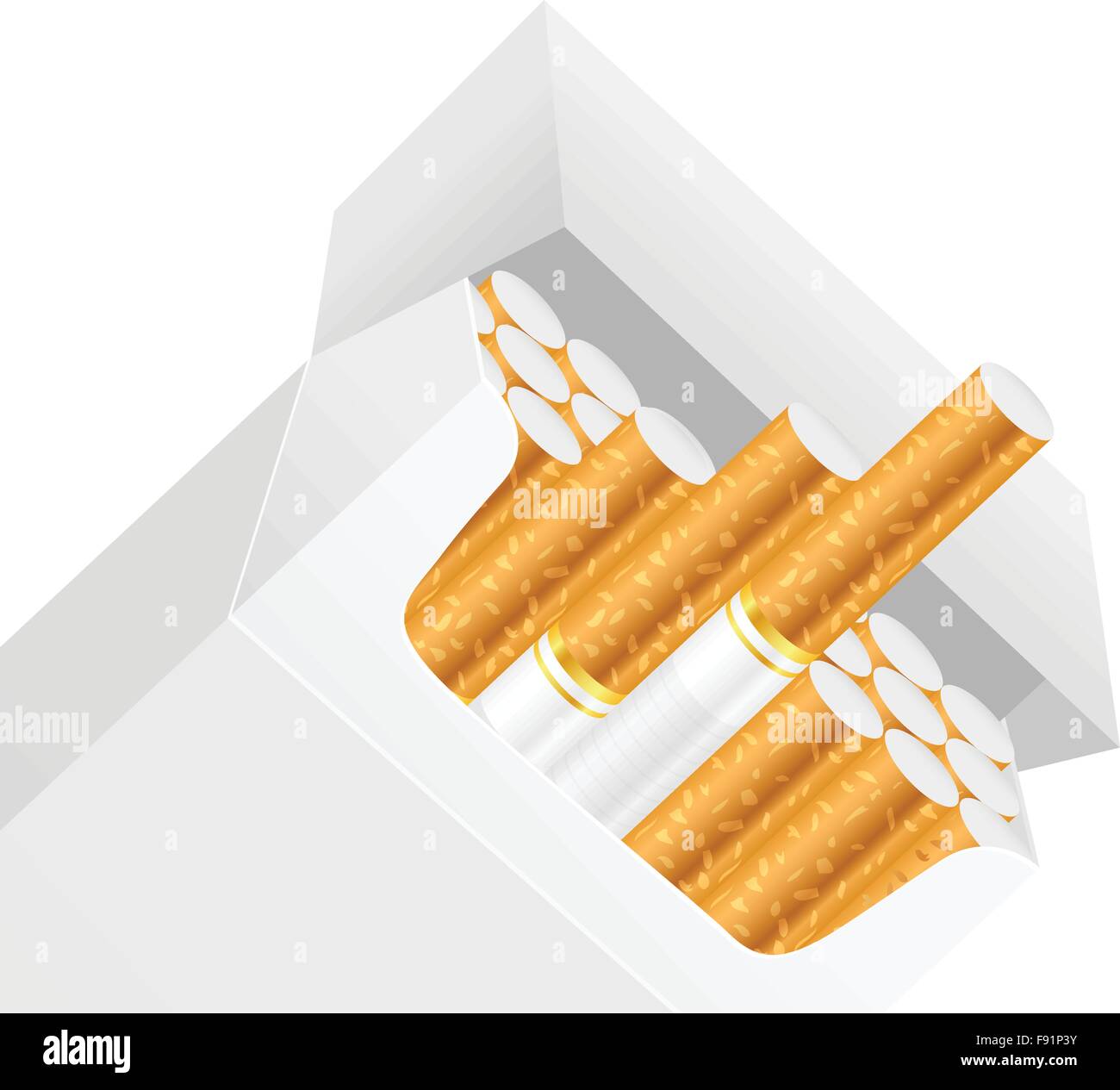 Caja de cigarrillos sobre un fondo blanco. Ilustración vectorial Imagen