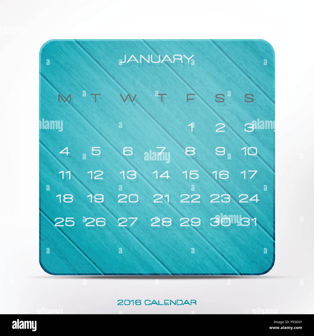Elegante, 2016 calendario anual sobre bastidor de madera azul sobre fondo  blanco aisladas de enero organizador diseño vectorial Imagen Vector de  stock - Alamy